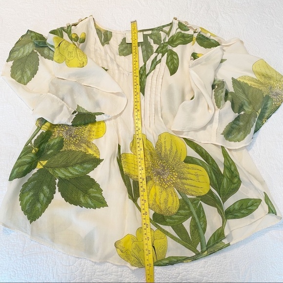 Anthropologie Maeve Floral Flutter Sleeve Maya Top - 2 - Picture 13 of 14